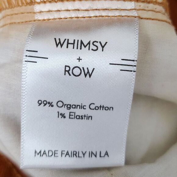 Whimsy & Row Pants 30 Burnt Orange Wide-Leg Organic Cotton Flora High-Rise Crop - Picture 6 of 11
